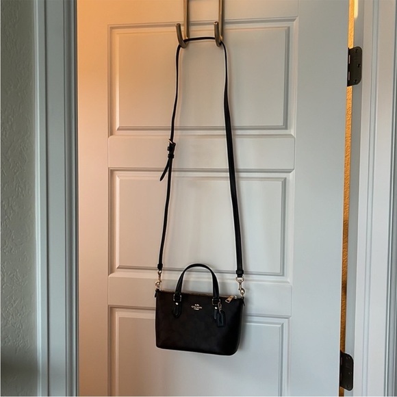 Coach Mini Gallery Crossbody In Signature Canvas Brown Black - Picture 4 of 7